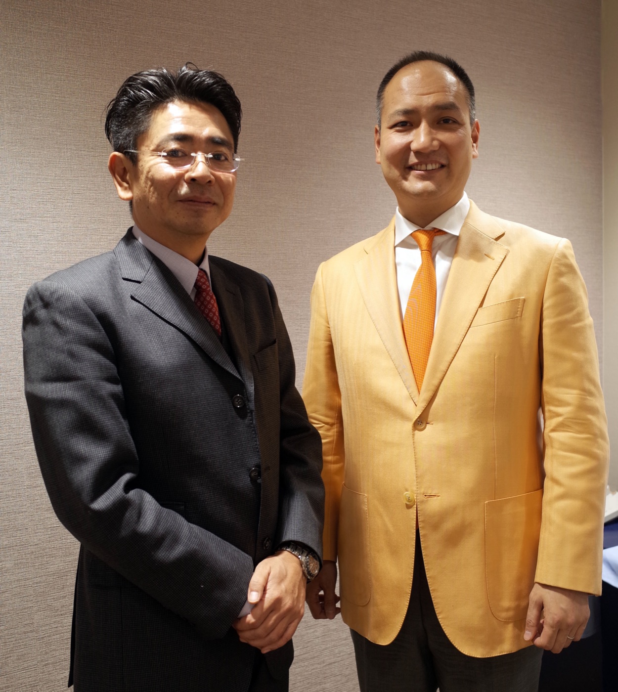 JT 嶋吉耕史氏（当時）と森田英一の対談の様子